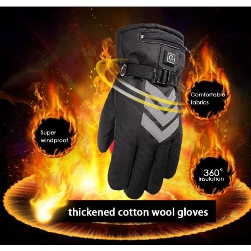 Waterproof Electric Heating Reflective Duty Gloves Motorcycle Electric Car Heating Gloves Lithium Battery Powered Electric