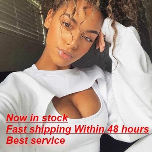 Women Sweatshirt Jumper Sweater Crop top Coat Sports Pullover Tops Plain Blouse