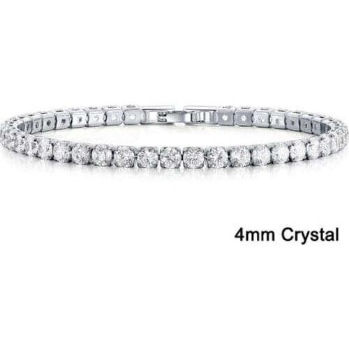 10pcs Iced Out Chain Crystal Bracelet For Women Men Hip Hop Jewelry Gold Silver Color 4mm Cubic Zirconia Tennis Bracelets BFF