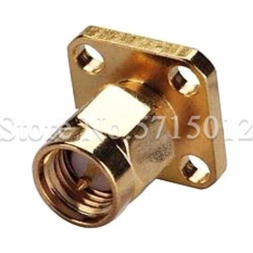 2PCS SMA Male Flange Four-hole Fixed Plug RF Coaxial Connector SMA-JF Radio-frequency Connector