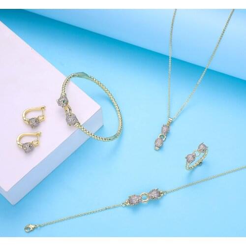 2021 March new design wedding jewelry set for women fashion jewelry set copper high quality jewelry set