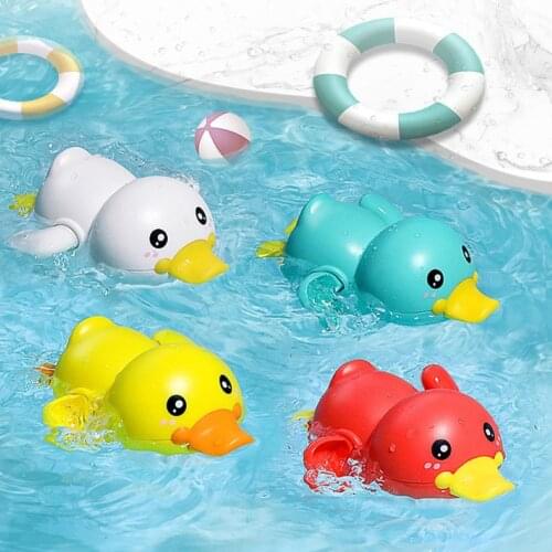 3Pcs Cute Cartoon Animal Duck Classic Baby Water Toy Infant Swim Duck Wound-up Chain Clockwork Kids Beach Bath Toys