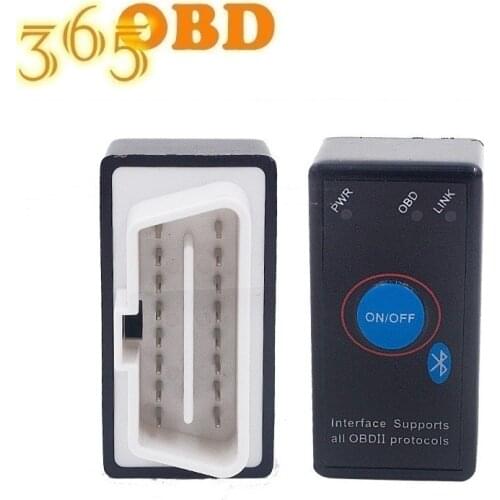 30Pcs Stable Hardware Mini ELM327 V1.5 OBD2 Bluetooth Interface Supports All OBD2 Protocols Power Switch ELM 327 Android/PC