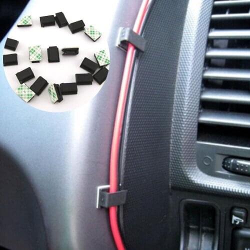 40 Pcs Bracket Holder Wire Self Adhesive Adjustable Fixed Screw Mount Base Management Harness Clamp Cable Clip #269254