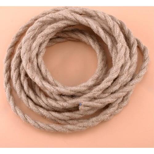 5 Meters 2x0.75 Vintage Retro Twisted Braided Woven Electric Wire Rope Cable 100-240V 250W