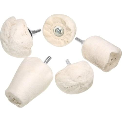 5pcs T-type Buffing Pad Polishing Mop Wheel Car Metal Aluminum Buffing Brushes Polishing Drill Attachment