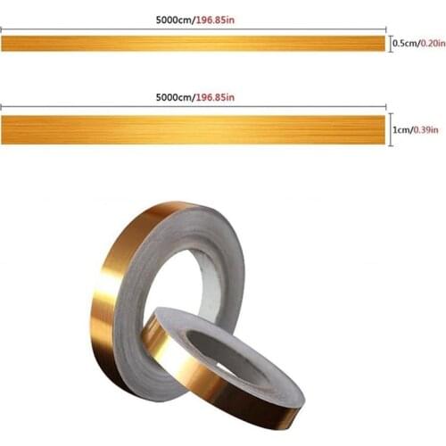 50x0.05m Gap Sealing Foil Tape Waterproof Gold Silver DIY Copper Foil Strip Wall Sticker Floor Seam Sticker Home Decor