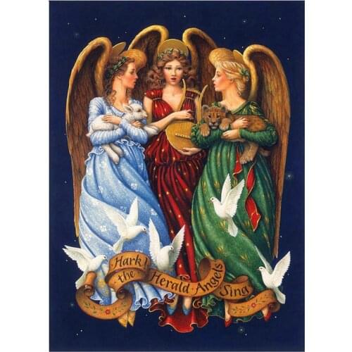 5D Full Square Round Diy Diamond Painting Angel Woman Pigeon Embroidery Cross Stitch Rhinestone Mosaic Craft Wall StickerZP-4558