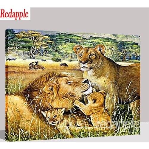 5D square diamond embroidery lion couple family landscape Diy full sets diamond painting mosaic pictures rhinestone painting art