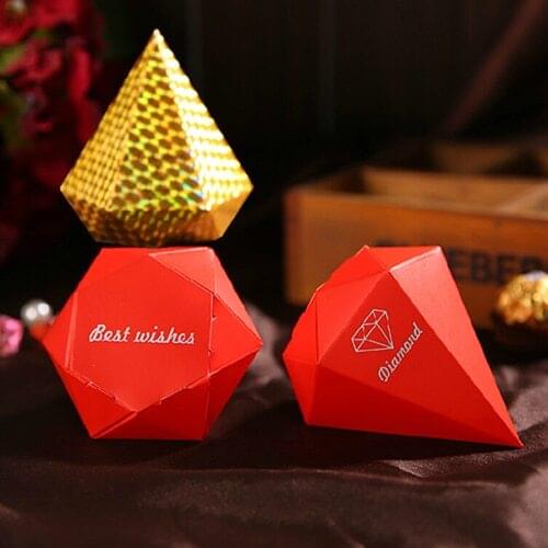 Diamond Wedding Candy Box 50pcs Candy Bag Baby Shower Birthday Party Decorations Paper Gift Box Wedding Favors and Gifts