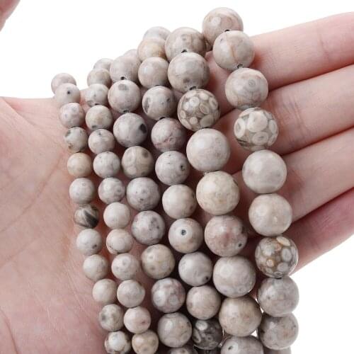 Natural Sotne Beads Coffee Coral Jades Round Loose Spacer Bead for Jewelry Making DIY Charm Bracelet Accessories 4/6/8/10/12mm