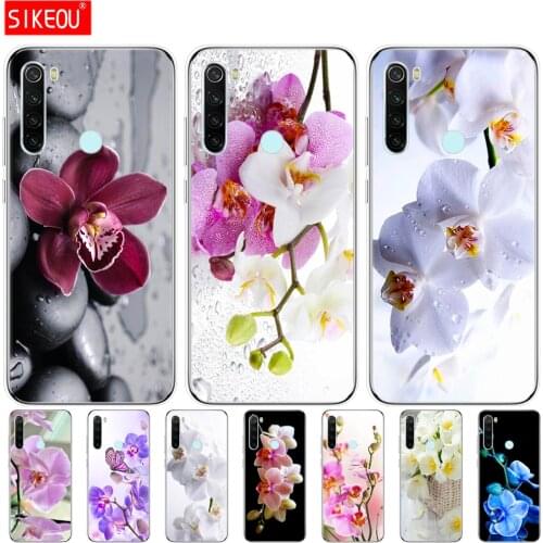 Silicon Phone Cover Case For redmi 8a 8 Coque For xiaomi redmi note 8 PRO 8T for xiaomi mi NOTE 10 PRO MI 9 lite Orchid Flowers