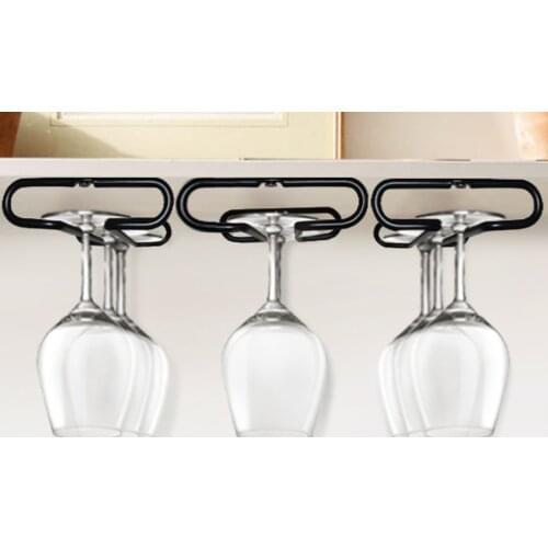 Cup Holder Rack Under Cabinet Glasses Stoage Stemware Wine Glass Rack Holder for Bar Kitchen storage Accessories Supplies