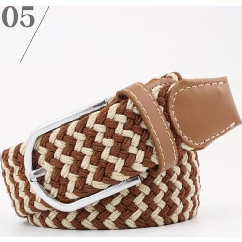 TJ-TianJun Elastic Woven Lengthen Waistband Women And Men Canvas Knitted Leisure Belt Alloy Buckle Adjustable Size Many Color