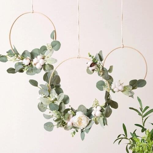Artificial Wreath DIY Garlands Wedding Decoration Plantas Artificiales Eucalyptus Hanging Flower Valentine Gift Party Decoration