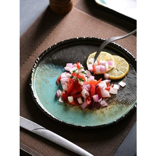 Ceramic dinner plate steak plate flat plate shallow plate restaurant art tableware dessert tray breakfast plate pasta plate