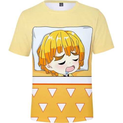 Anime Demon Slayer Kimetsu No Yaiba Cosplay Costume Tanjirou Zenitsu Cosplay Douma T Shirt Funny Streetwear Print Costumes CS395