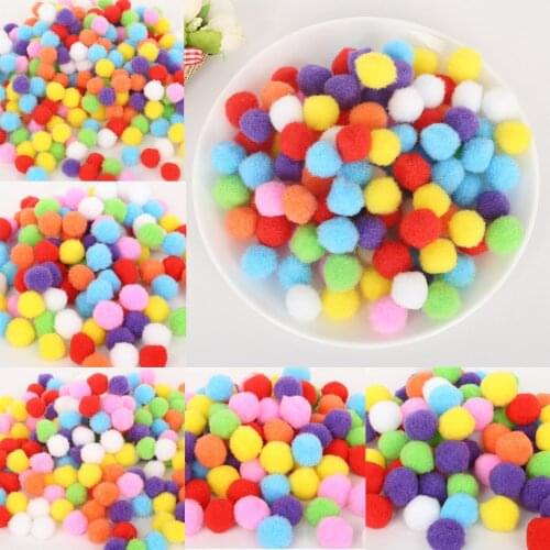 300-1500Pcs Mixed Color 10mm/15mm/20mm/25mm/30mm Round Pom poms Fur Balls DIY Crafts Pompom For Kids Wedding Home Decorations
