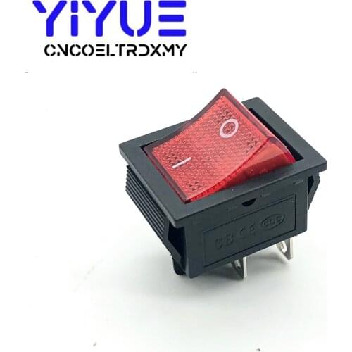 KCD4 Rocker Switch ON-OFF 2 Position 4 Pins Electrical equipment With LED Light Power Switch 16A 250VAC/ 20A 125VAC