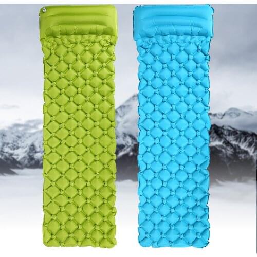 Lightweight Inflatable Mattress With Pillow Camping Mat Cushion Sleeping Pad Car Outdoor Travel Air Beds Inflating Air Mattress