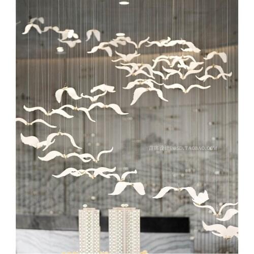 Little Flying Bird Seagull Sales Office New Chinese Tea House Entrance Villa Hotel Restaurant Zen Leisure Place Pendant Lamp