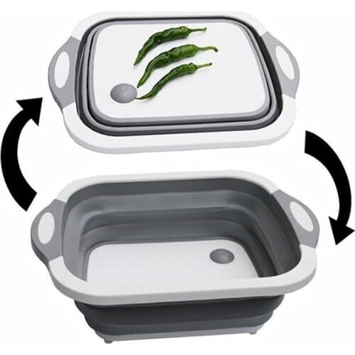 2 in 1 multifunctional kitchen folding chopping board drainage basket Kitchen Organizer