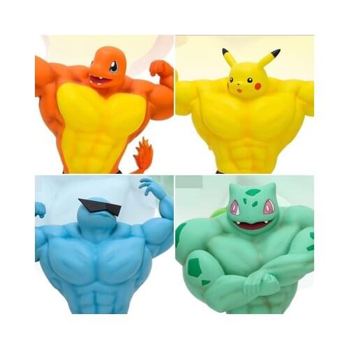 Pokemon GO Muscle Hunk Show Pikachu Charmander Squirtle Bulbasaur Hand-run Gk Model