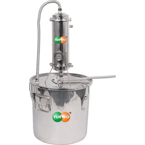 YUEWO Moonshine Still Stainless Steel Water Distiller Wine Brandy Making Kit Ethanol Vodka Copper Still Home Brewing Kit