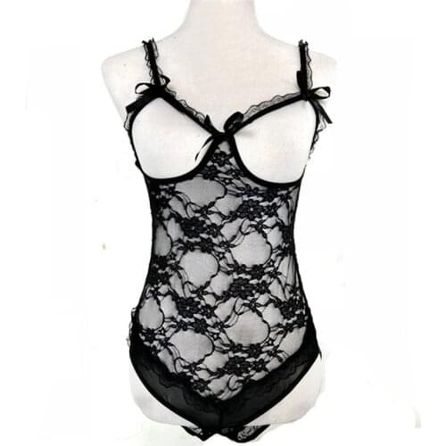 Negligee Plus Size Open Bra Women Lace Sexy Lingerie Hot Open Crotch Transparent Babydoll Dress Erotic Costumes lingerie Sexy
