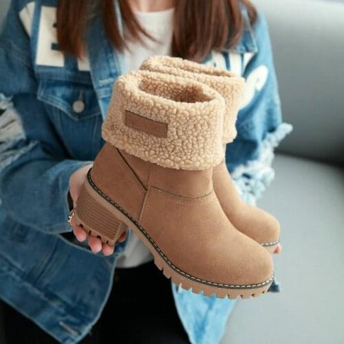 Large Size Winter New Boots Foreign Trade Medium Tube Two-Wear European And American Warm Snow Boots Women