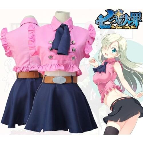 New Anime The Seven Deadly Sins Elizabeth Liones Cosplay Costume Sexy Uniform Suit Outfit Halloween Costumes for Women