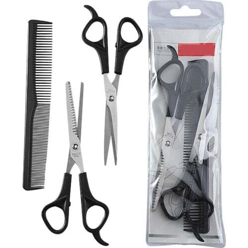 Household Hairdressing Scissors Thinning Shears Hair Cutting Barber Scissors Flat Tooth Scissor Comb 3pcs Set Hair Styling Tools