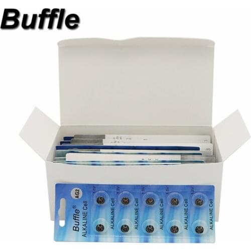 Wholesale 100pcs/10cards Buffle AG2 Button Cell Battery LR726 396A Alkaline Batteries 1.5V Drop Shipping