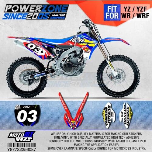 PowerZone Customized Team Graphics Backgrounds Decals 3M Custom Stickers For YAMAHA YZF450 YZ YZF WR WRF 2010 2011 2012 2013 087