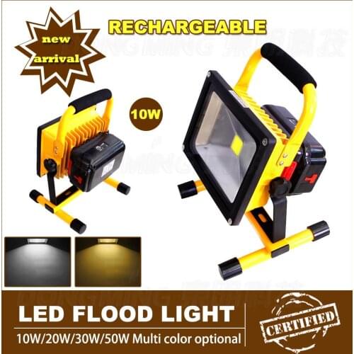 Portable Rechargeable LED Flood Light 10w Outdoor LED FloodLight Work Lamp for Emergency Camping Hiking lanterna with charger