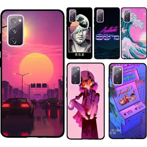 Vaporwave 80s Retro Neon Soft Case For Samsung Galaxy S21 Ultra S20 FE Note 20 Note 10 Plus S8 S9 S10 Phone Cover