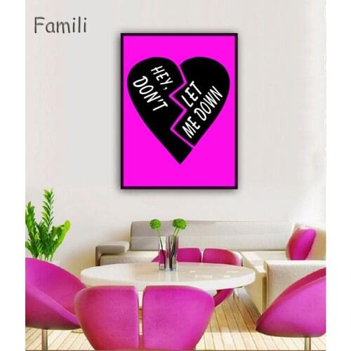 Nordic Minimalist Rose red Typography Motivational Life Quotes Big Art Print Poster Wall Picture Canvas Painting Home Deco