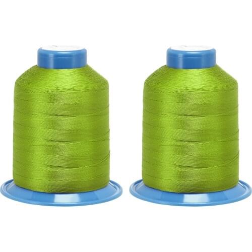 Uxcell Bonded Polyester Threads Extra-strong 1968 Yards 150D/0.25mm (Green, 2pcs)