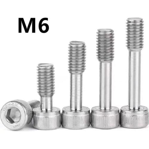 10PCS M6x16/20/25/30/35/40/45/50/60mm 304 Stainless Steel Loose Screw Half-tooth Bolt Hexagon Short Head Anti-falling Screw