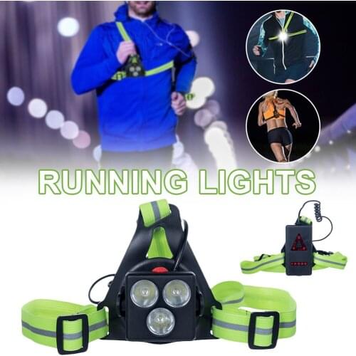 Waterproof Outdoor Sport Running Lights LED Night Running Flashlight Warning Lights USB Charge Chest Lamp Walking Night Jogging