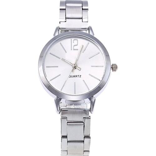 Ladies Watches Luxury Silver Stainless Steel Mesh Watch Fashion Business Quartz Wristwatch Womens Dress Watch Gift Clock #29