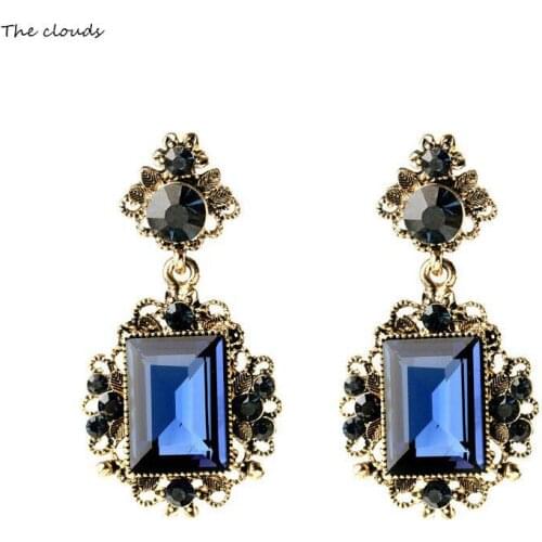 Wholesale environmental protection high quality large crystal earrings fashion women studEarrings 2017 new statement