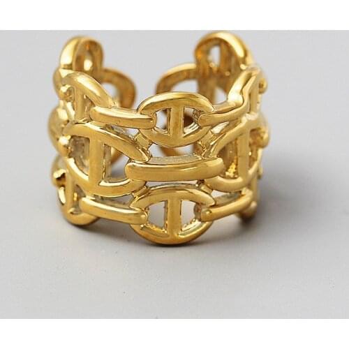 Irregular Hollow Pig Nose Open Ring For Women Gold-plated Unique Accessories Fashion 2020 Trend Gifts Jewelry Rings On Fingers