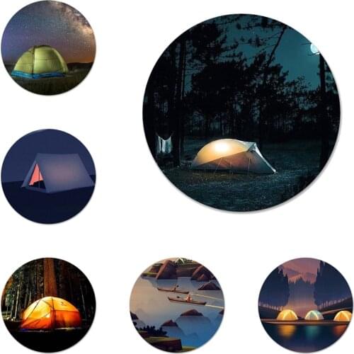 Nature Camping Art Badge Brooch Pin Accessories For Clothes Backpack Decoration gift 58mm