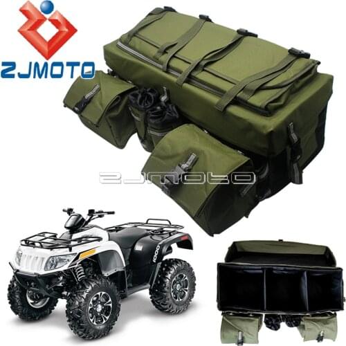 1 Set ATV Rear Luggage Storage Bag Army Green Shelf Bag Mountain Bike Snowmobile Bag Luggage Back Waterproof Outdoor Carrier Bag