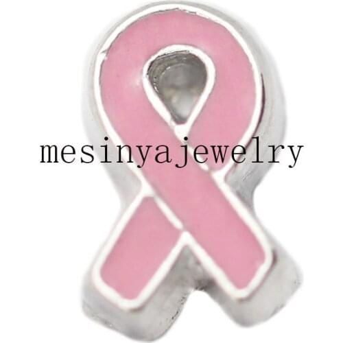 10pcs Pink Ribbon Custom Floating Charms for Glass Locket