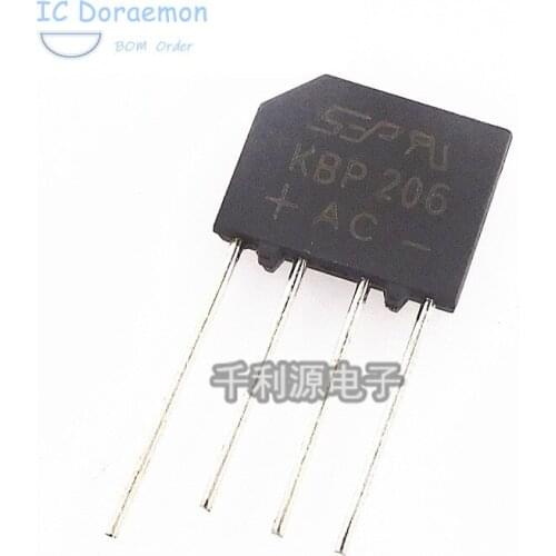 10PCS 100% New original KBP206 KBP210 KBP307 KBP310 DIP-4 Rectifier bridge bridge type rectifier bridge stack flat bridge