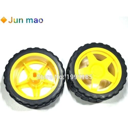 2Pcs DC Intelligent Barrow Load Chassis Robot Tyre Wheel Wheels Motor Smart Car Chassis 40g
