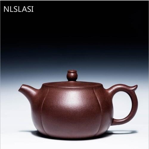 235cc purple sand clay Yixing teapot Chinese Tea set stone embroidered pot ore purple sand kettle home Tieguanyin tea set