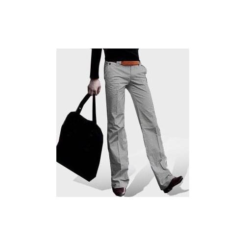 27-44! 2016 New mens clothing male commercial boot cut casual pants slim trousers wide leg pant plus size stage Singer costumes